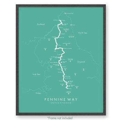 Trail Poster of Pennine Way - Teal