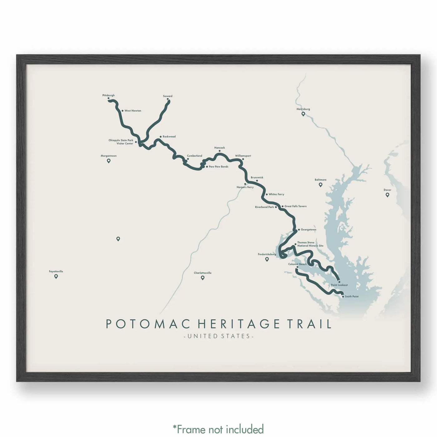 Trail Poster of Potomac Heritage Trail - Beige