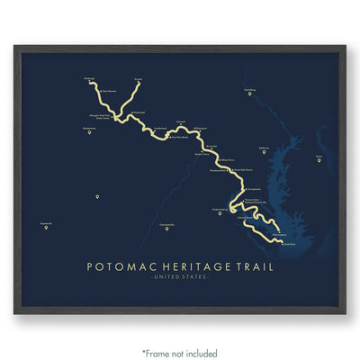 Trail Poster of Potomac Heritage Trail - Blue