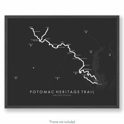 Trail Poster of Potomac Heritage Trail - Grey