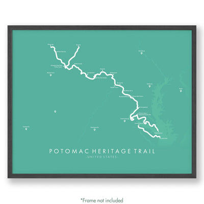 Trail Poster of Potomac Heritage Trail - Teal