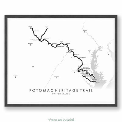 Trail Poster of Potomac Heritage Trail - White