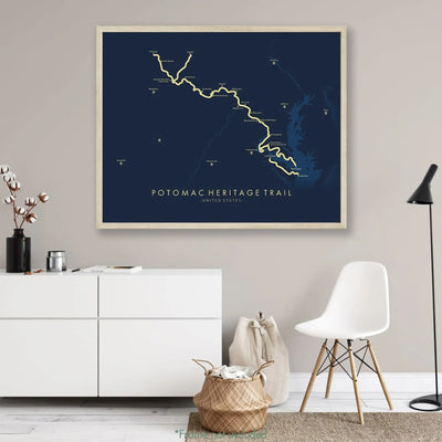 Trail Poster of Potomac Heritage Trail - Blue Mockup