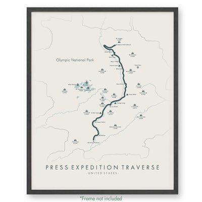Trail Poster of Press Expedition Traverse - Beige