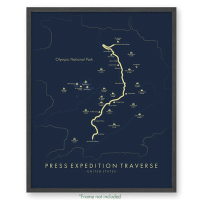 Trail Poster of Press Expedition Traverse - Blue