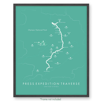 Trail Poster of Press Expedition Traverse - Teal