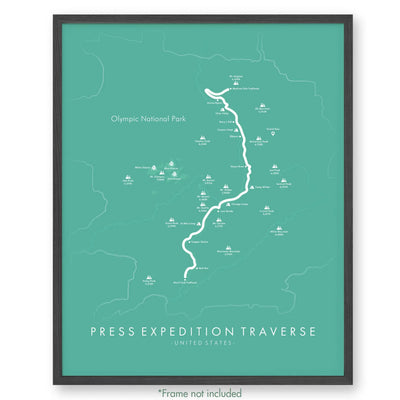 Trail Poster of Press Expedition Traverse - Teal