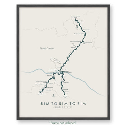 Trail Poster of Rim to Rim to Rim - Havasupai - Beige