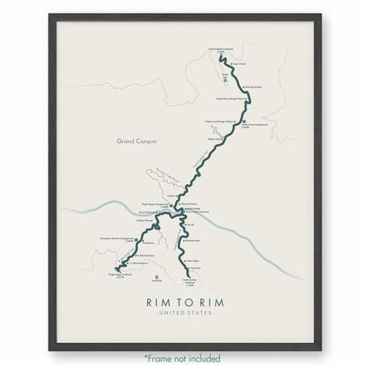 Trail Poster of Rim To Rim Havasupai - Beige