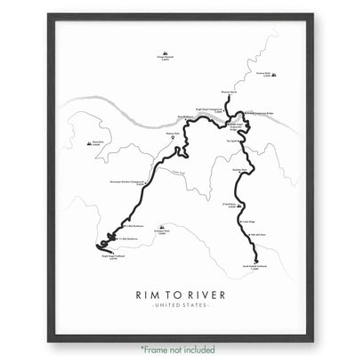 Trail Poster of Rim To River - Havasupai - White