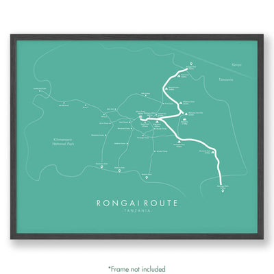 Trail Poster of Rongai Route - Teal