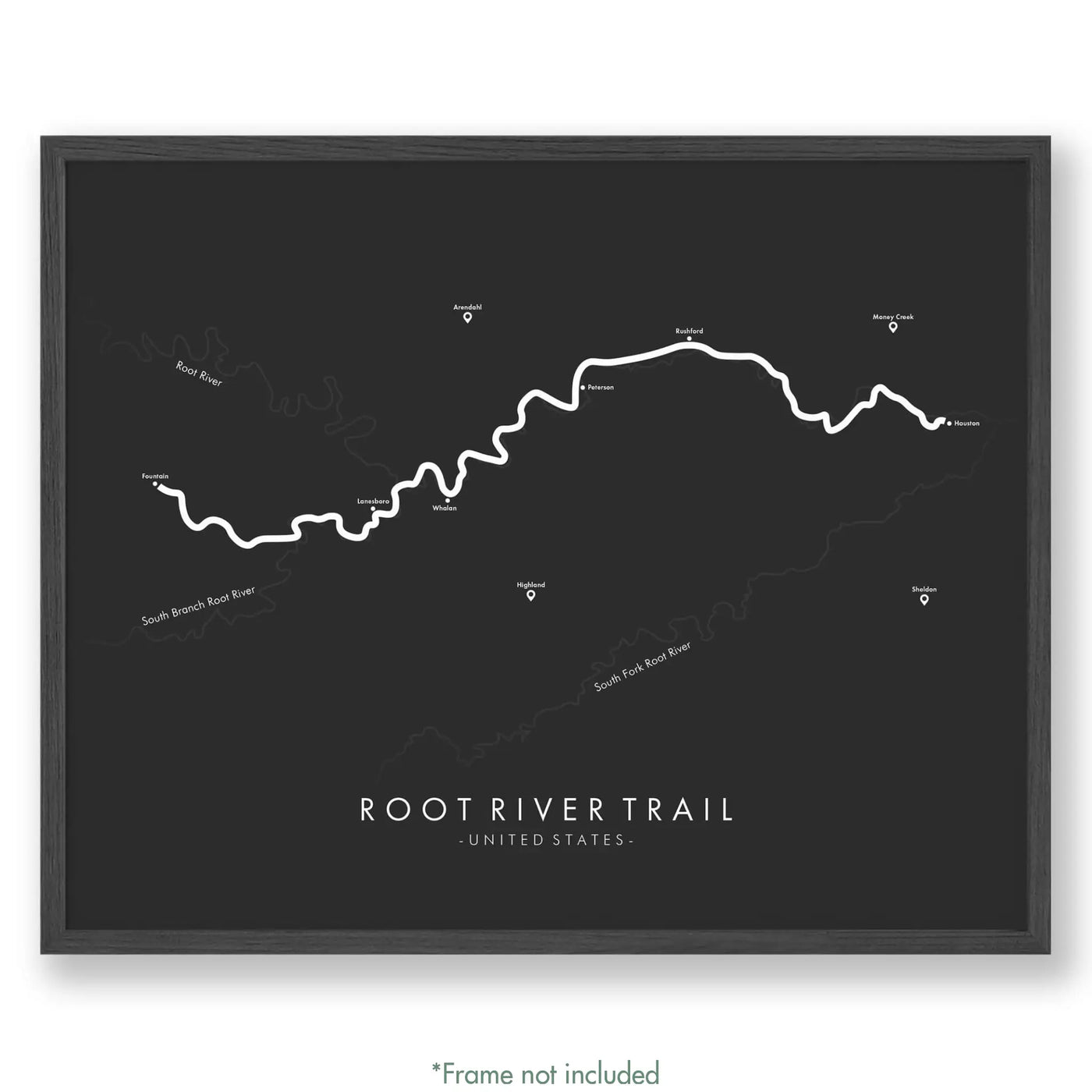 Trail Poster of Root River Trail - Grey