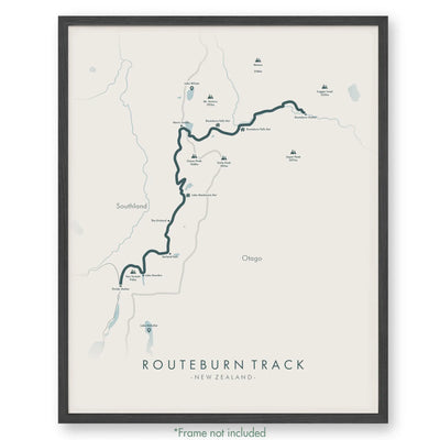 Trail Poster of Routeburn Track - Beige