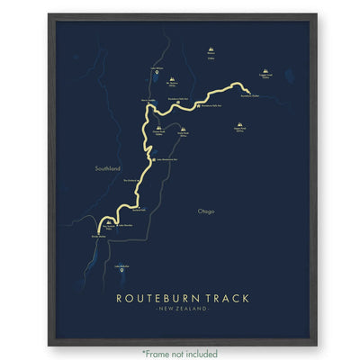 Trail Poster of Routeburn Track - Blue