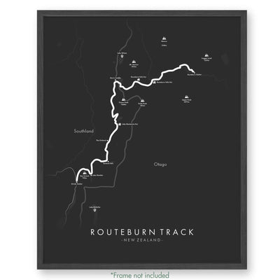 Trail Poster of Routeburn Track - Grey