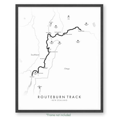 Trail Poster of Routeburn Track - White