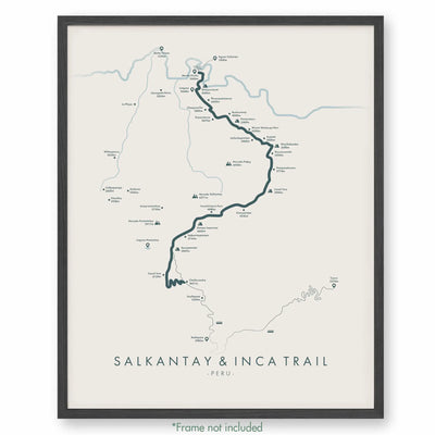 Trail Poster of Salkantay & Inca Trail - Beige