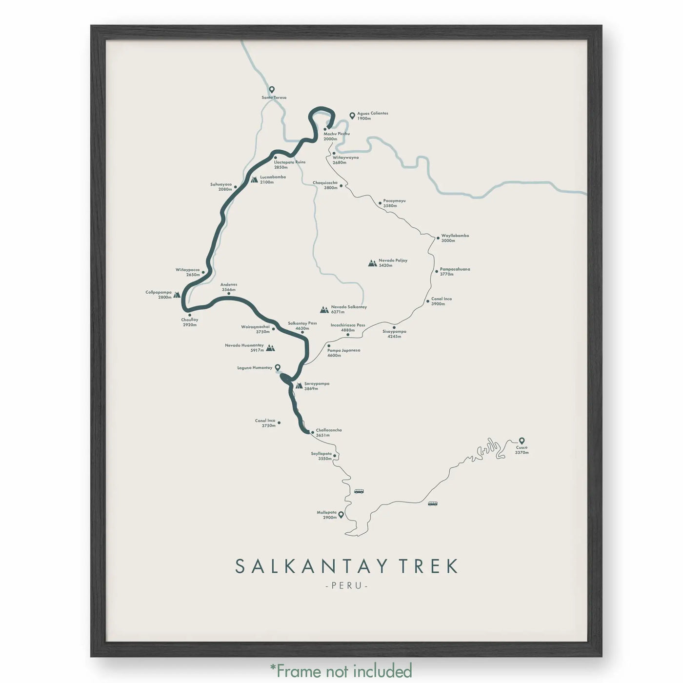 Trail Poster of Salkantay Trek - Beige