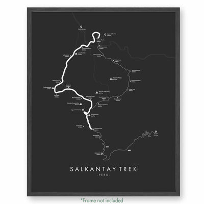 Trail Poster of Salkantay Trek - Grey