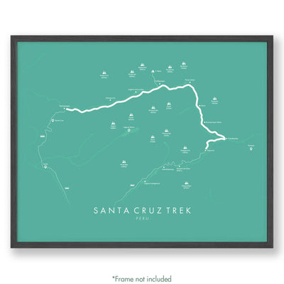 Trail Poster of Santa Cruz Trek - Teal