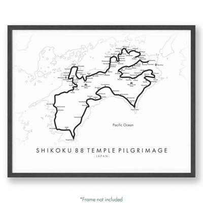 Trail Poster of Shikoku 88 Temple Pilgrimage - White