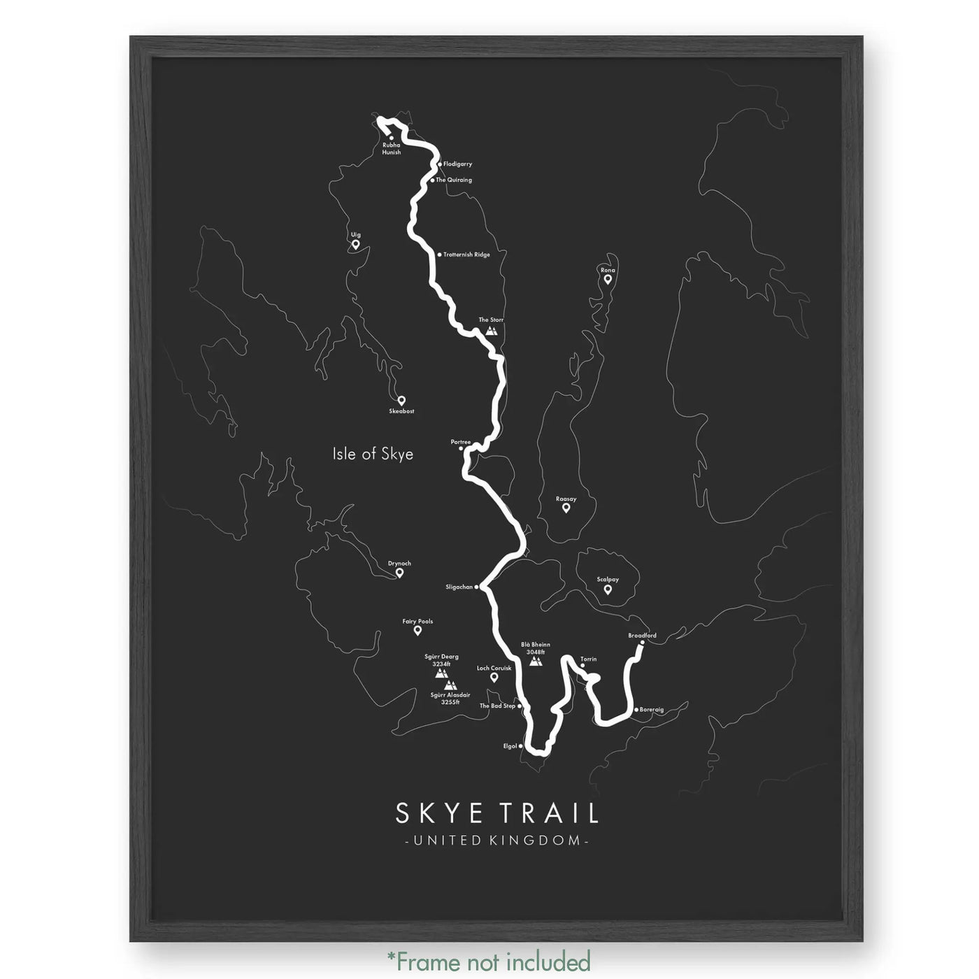 Trail Poster of Skye Trail - Grey