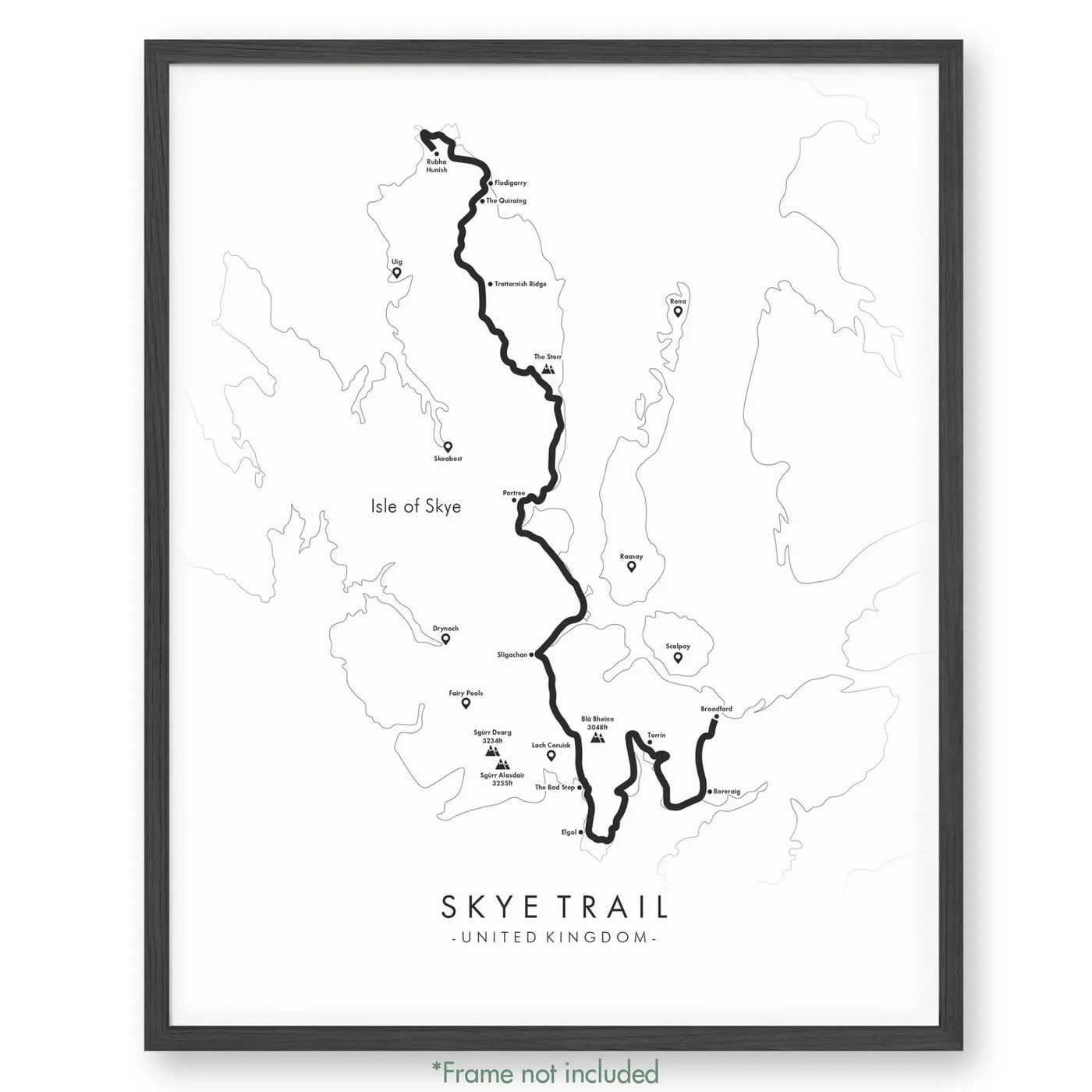 Trail Poster of Skye Trail - White