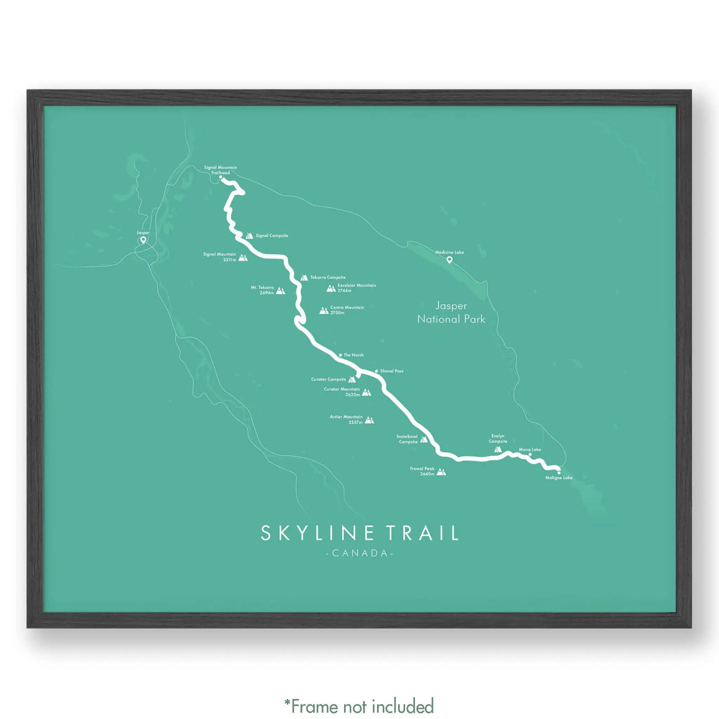 Trail Poster of Skyline Trail - Teal