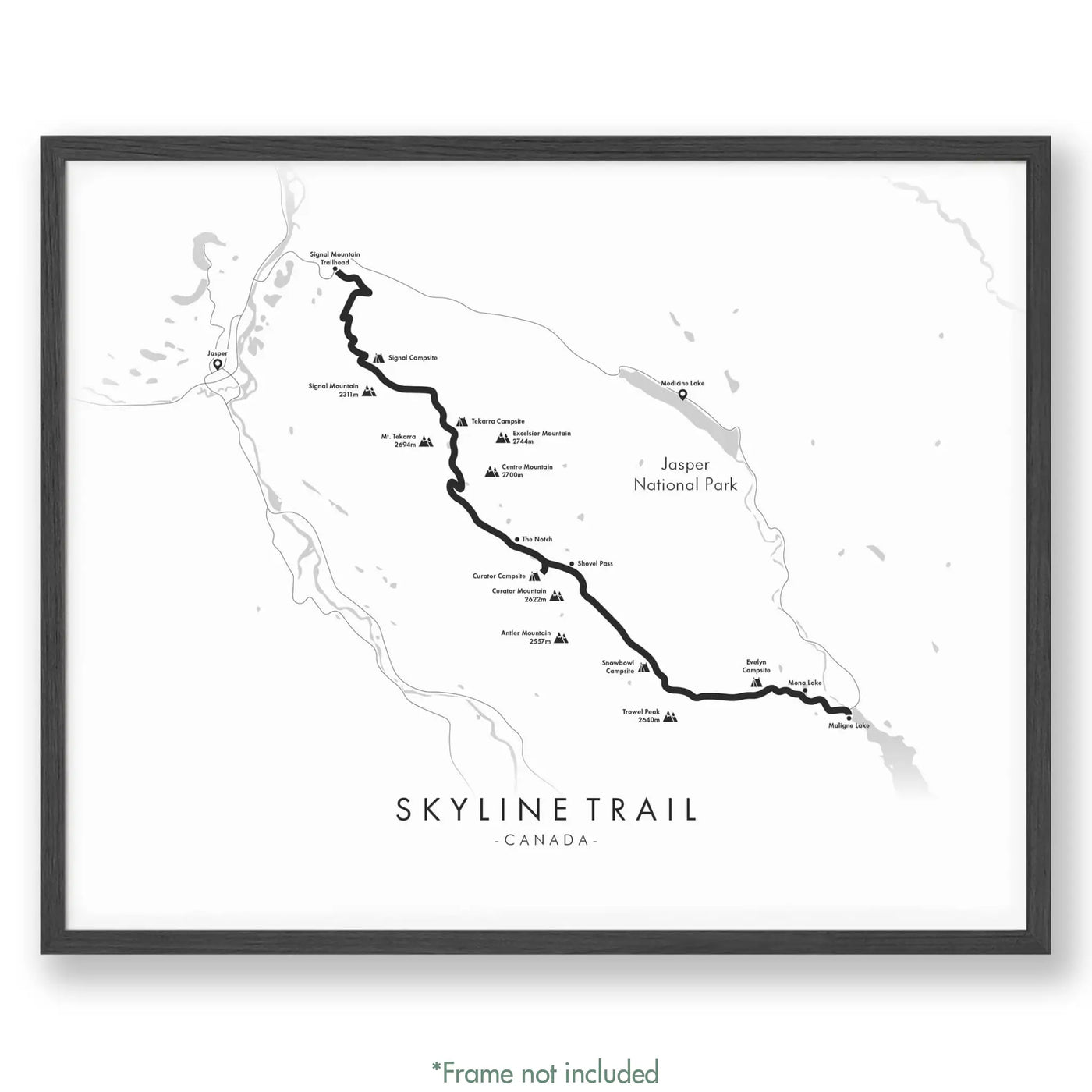 Trail Poster of Skyline Trail - White