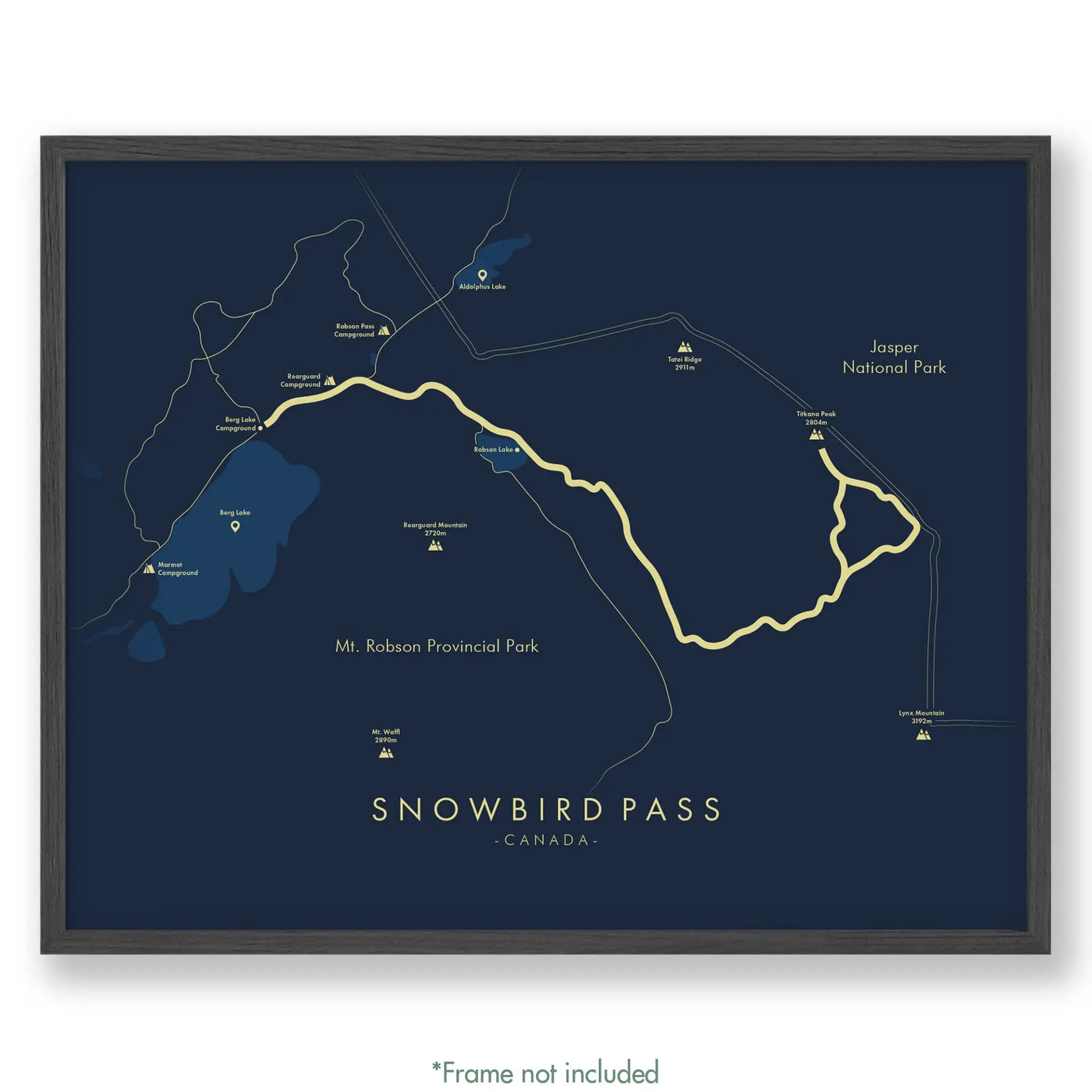Trail Poster of Snowbird Pass - Blue