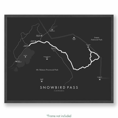 Trail Poster of Snowbird Pass - Grey