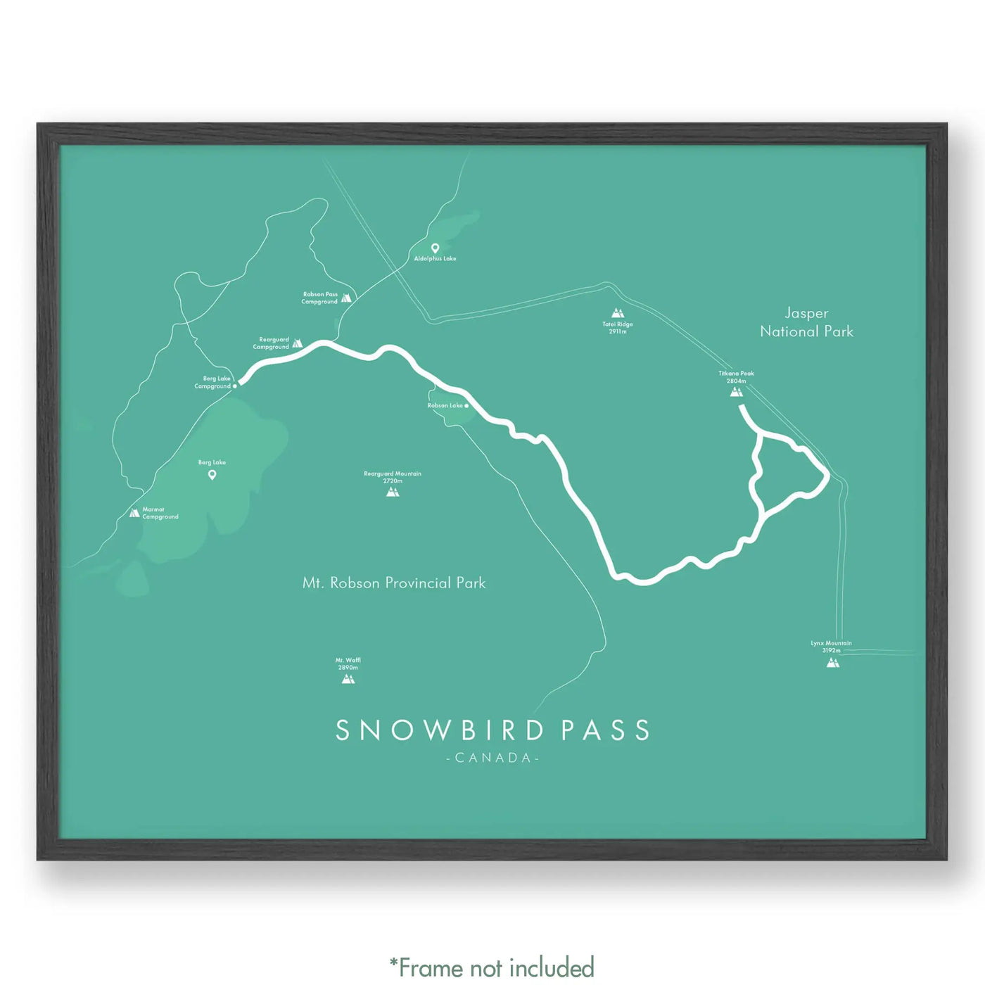 Trail Poster of Snowbird Pass - Teal