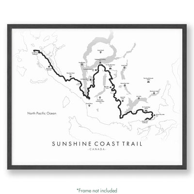 Trail Poster of Sunshine Coast Trail - White