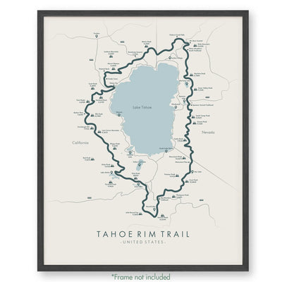 Trail Poster of Tahoe Rim Trail - Beige