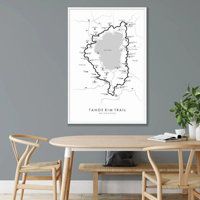 Trail Poster of Tahoe Rim Trail - White Mockup