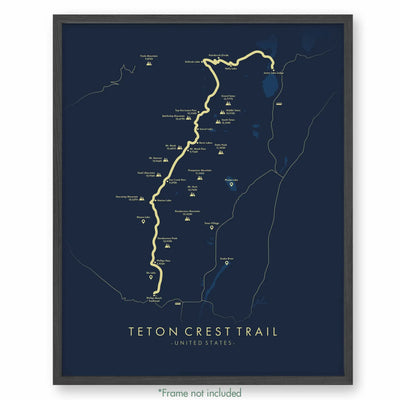 Trail Poster of Teton Crest Trail - Blue
