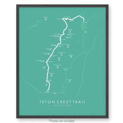 Trail Poster of Teton Crest Trail - Teal