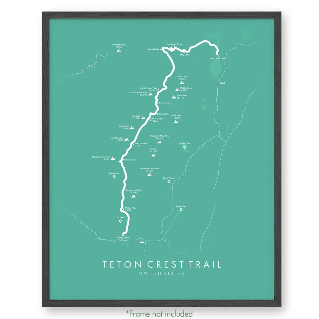 Teton Crest Trail Map Teton Crest Trail Poster Tell Your Trail