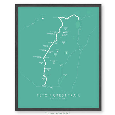 Trail Poster of Teton Crest Trail - Teal