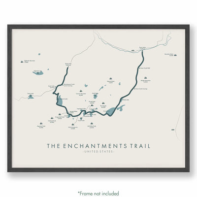 Trail Poster of The Enchantments Trail - Beige