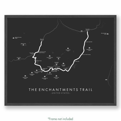 Trail Poster of The Enchantments Trail - Grey