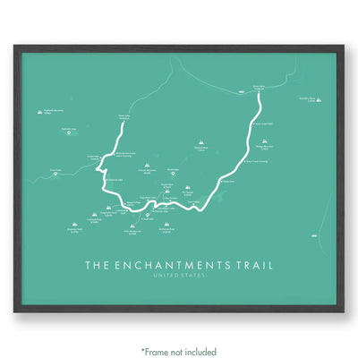 Trail Poster of The Enchantments Trail - Teal