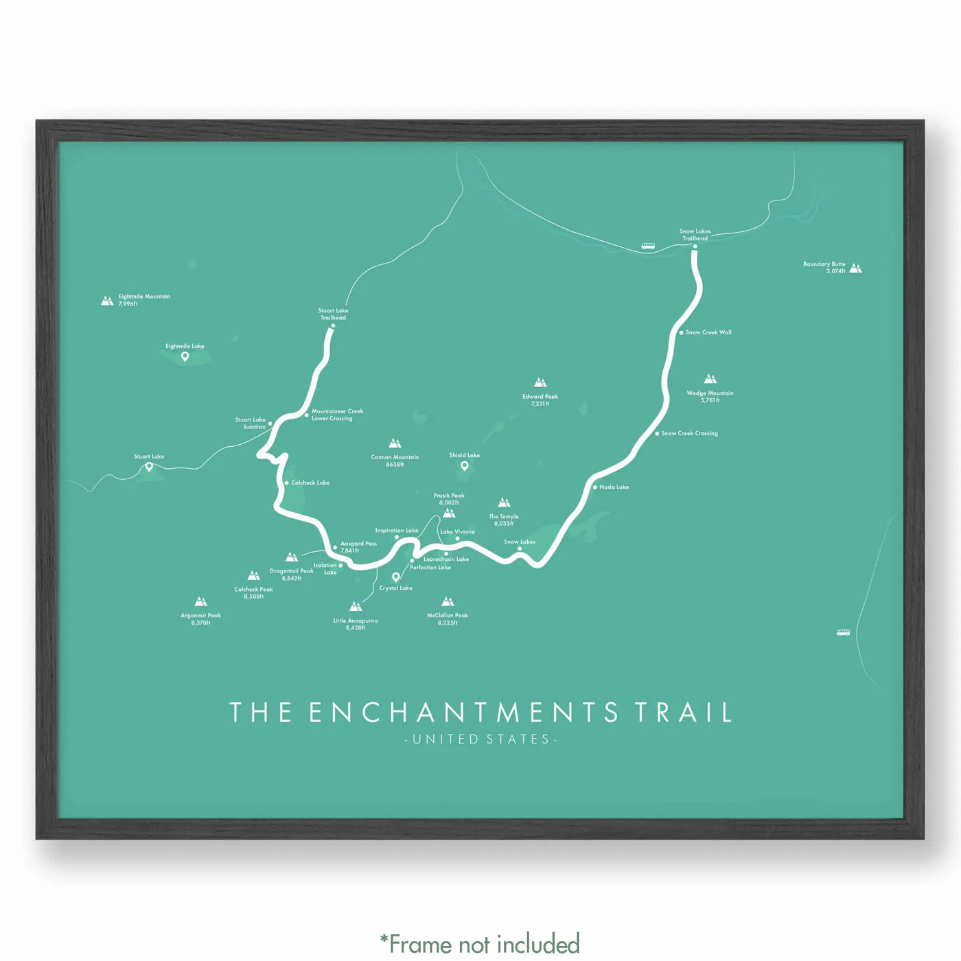 Trail Poster of The Enchantments Trail - Teal