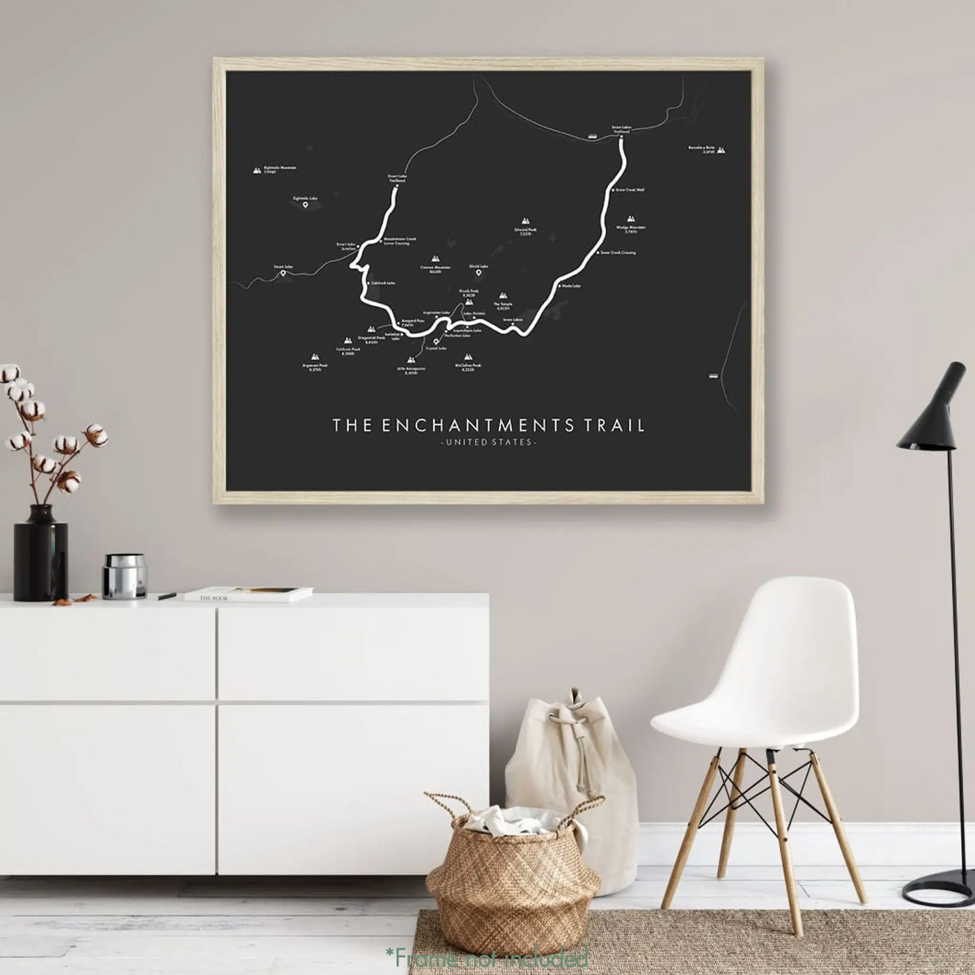 Trail Poster of The Enchantments Trail - Grey Mockup