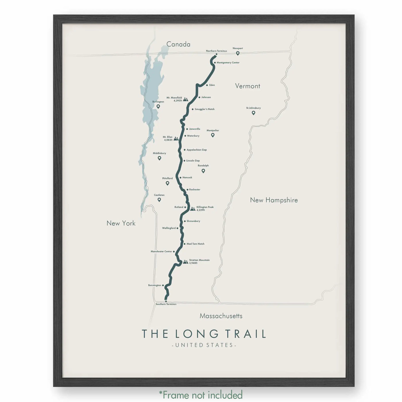 Trail Poster of The Long Trail - Vermont - Beige