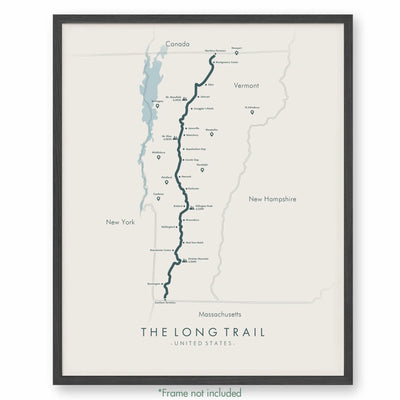 Trail Poster of The Long Trail - Vermont - Beige