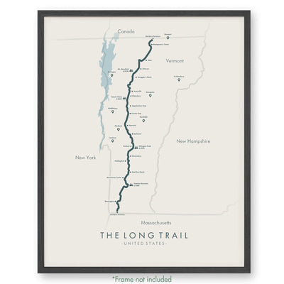 Trail Poster of The Long Trail - Vermont - Beige