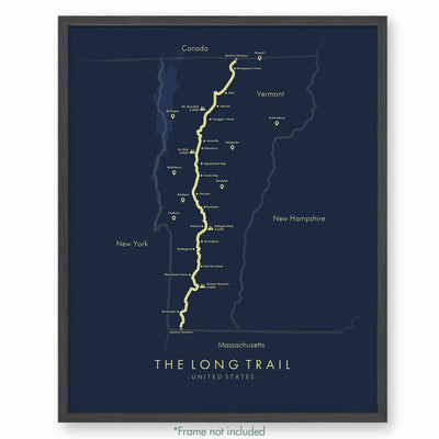 Trail Poster of The Long Trail - Vermont - Blue