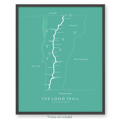 Trail Poster of The Long Trail - Vermont - Teal