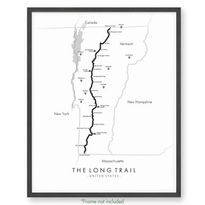 Trail Poster of The Long Trail - Vermont - White